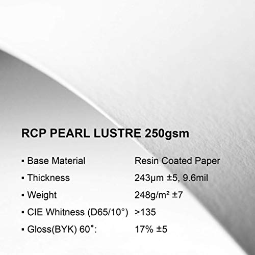 DURICO RCP PEARL LUSTER 250GSM 9.1MIL DIGITAL INKJET PHOTO PAPER (36" x 100', Roll)