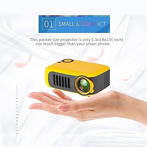 Yuidaaavzz Projector, Multimedia Home Theater Video Projector, Movie Projector, with Full HD 1080P HDMI, USB, AV, for Home (Color : White) (White)
