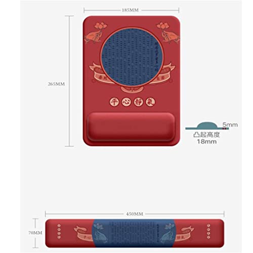 QERTYHJK Pad Wrist Rest Memory Foam Cushion Set Computer Office Red Keyboard Hand