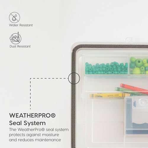 IRIS USA WeatherPro Portable File Box Organizer, 19 Qt. 4-Pack, Clear