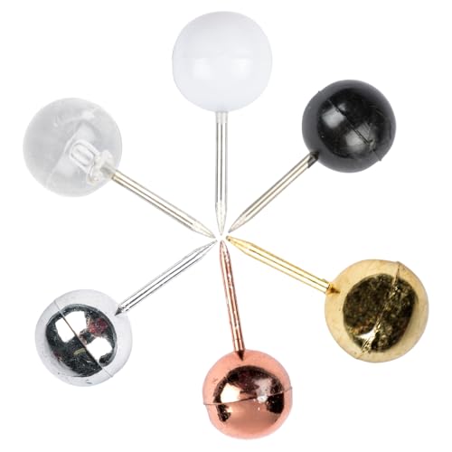 JAM PAPER Colorful Push Pins - Round Head Map Thumb Tacks - Assorted Business Colors - 600/Pack