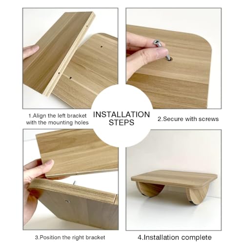 Ergonomic Under Desk Footrest for Office,Under-Desk/Sofa with 180° Rocking Motion,Solid Wood Frame 330lbs Load Capacity(White,30x40x14cm)