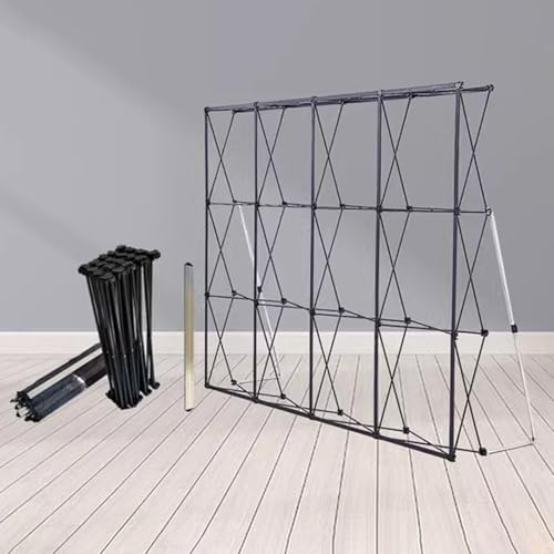 Jievmrs 7.5 X 10 Ft Collapsible Black Out Fabric Pop Up Booth Stand, Straight Tension Poster Backdrop Exhibition Holder, Iron Market/Shop Display Stand(3.05x4.55m (10x14.9ft))
