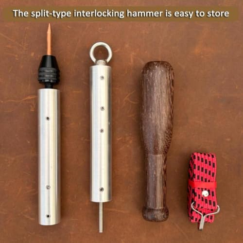 Flint Knapping Tool Kit, 7-piece Stone Shaping Set With 7075 Aluminum Handle, T2 Copper Bopper, Quick Clamp Flaker And Split Hammer For Obsidian Flint Chert