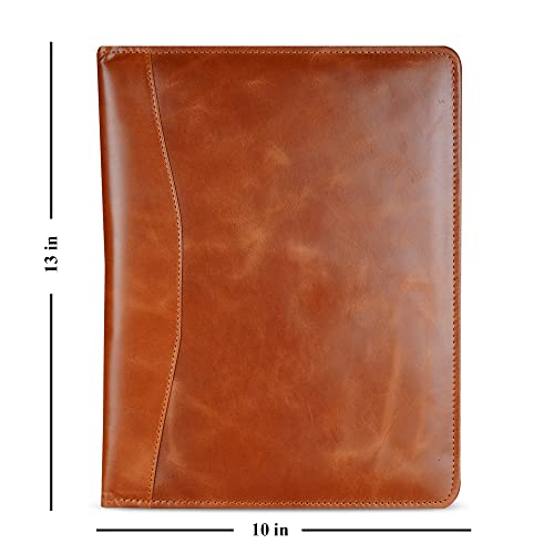 CestAntiQ Buffalo Leather Legal Pad Portfolio Organizer Cognac Brown