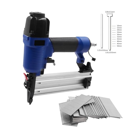 Oil-Free Pneumatic Staple Gun Heavy-Duty Stapler 18 Gauge Pneumatic Construction Stapler F50B for Upholstery Furniture Woodworking Tool