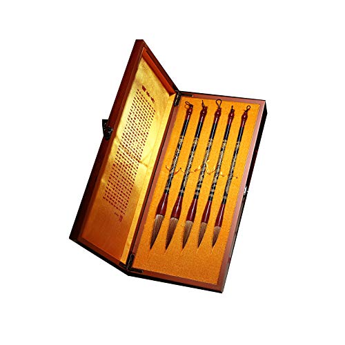 Chinese Calligraphy Brush Pen,Brush Chinese Brush for Beginner Students Calligraphy and Drawing Calligraphy Sumi Brush Chinese Brushes Set 5 Pcs Color : Wolf Hair