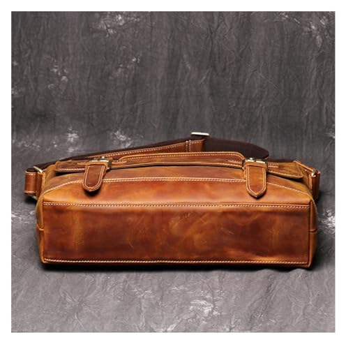 Vintage Crossbody Bag For Men Leather Messenger Bag For Men 12.9 Inch Laptop Mens Shoulder Bag Large Capacity