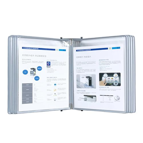 Magnetic Flip-Page Folders, With 20 Display Pockets, Letter-Size(Gray)