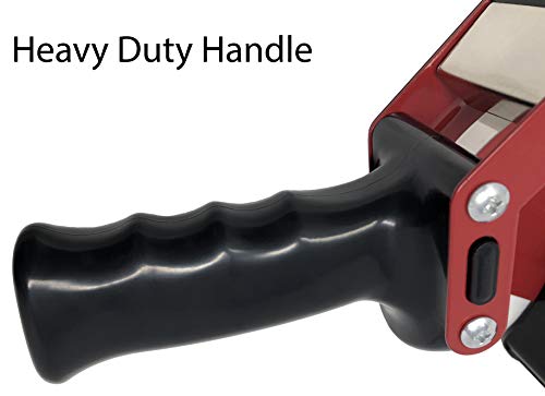 Clipco Tape Gun Retractable Safety Blade Tape Included (3-Pack) (Red-Black)