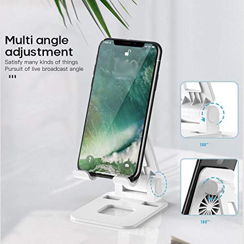 Heat Dissipation Mobile Phone Holder Stand for Adjustable Desktop Tablet Holder Universal Table Cell Phone Stand (Color : White) (Blue)