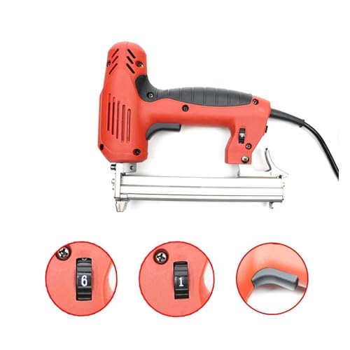 Oil-Free Pneumatic Staple Gun Heavy-Duty Stapler 1022J Framing Tacker U Stapler Electric Staples Gun with 300Pcs Nails 220V 2000W Electric Power Tools