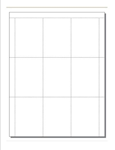Laser Print Badge or Appointment Cards, 3-1/2" x 2-1/2", 9-UP on 8-1/2" x 11" Sheets, White 67lb Vellum Paper - 250 Sheets / 2250 Cards