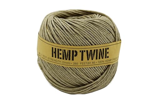 Bean Products Natural Hemp Twine - Macrame, Jewelry, Garden + Craft - 2 MM