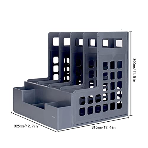 BDPP Storage File Rack File Rack Simple Desktop File Holder Office Supplies Storage Multi-Layer File Sorter with 4 Vertical Compartments School Home Office Folder (Color : B)