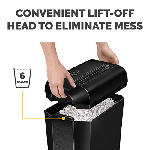 Fellowes LX65 10-Sheet, P4 Cross-Cut Deskside Paper Shredder with SafeSense