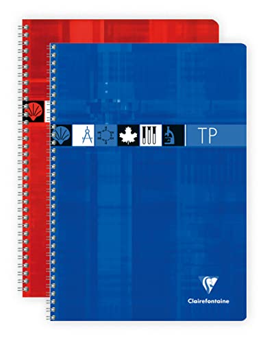 Clairefontaine 8937C Wire Bound Laboratory Workbooks, A4, 90g/120g, 40 Sheets - Assorted Colours, Pack of 10