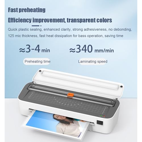 A4 Laminating Machine 9" Thermal Laminator Machine Desktop 6-IN-1 Multifunctional Hot and Cold Lamination for Home Office