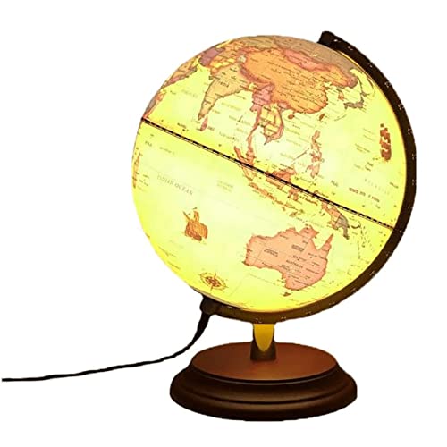 JDXQBLD Practical Globe Rotating Globe with Stand Globes 7.8 Inches Retro World Globe Hd Geographic Globes for Desktop Decoration Unique Gift Educational Tools，Blue Without Light