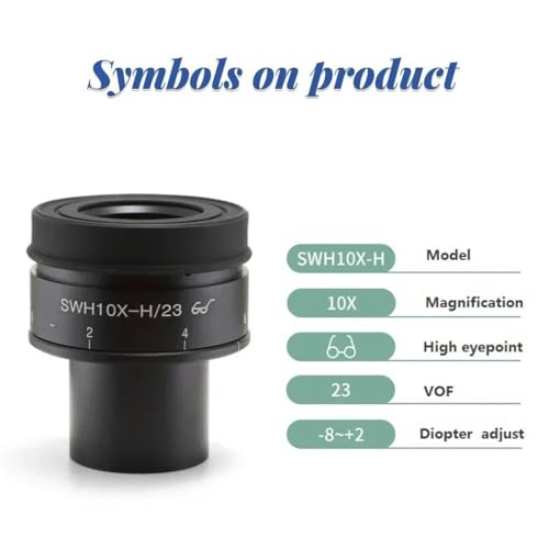 Microscope Accessories Kit 1PCS SWH10X-H/23 (25mm) Parallax Adjustable High Eye Point Eyepieces for Stereo Microscope Eyepiece, Mounting Size 30mm Microscope Slides(H23)