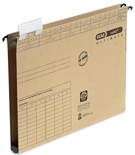 Elba Vertic Ultimate 85452 Suspension File Side Opening Plastic Base for 180 A4 Sheets Pack of 25 Natural Brown