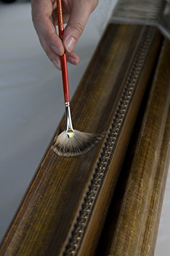 da Vinci Varnish & Priming Series 408 Fan Blender Brush, Pure Badger Hair with Red Lacquered Handle, Size 5