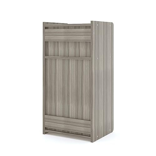 Tot Mate 2-Section Wooden Wall Coat Locker, Kids Furniture for Classroom, Organizer Storage with Bench & Cubbies for School, Daycare, Ready-to-Assemble, Shadow Elm Gray