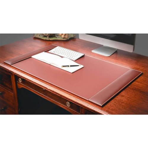 Dacasso Rustic Brown Leather Luxury 3 Piece Desk Set - Blotter Pad & Desk Mat Organization Essentials - Executive Decor and Surface Protector