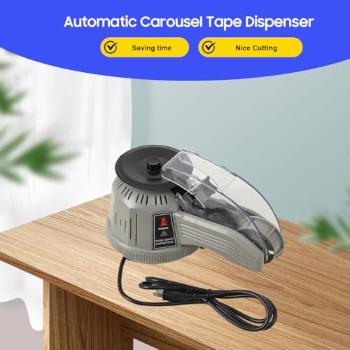 TABODD Automatic Tape Dispenser Electric Tape Cutting Machine, 25W Tape Dispenser Cutter 11-60mm Cutting Length Electric Adhesive Tape Cutter with 3-22mm Tape Width for Scotch Tape, Double-Sided Tape