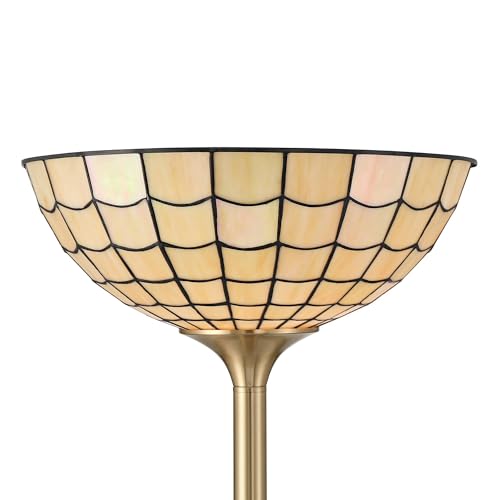 Robert Louis Tiffany Covina 71 1/4" High Brass Torchiere Floor Lamp