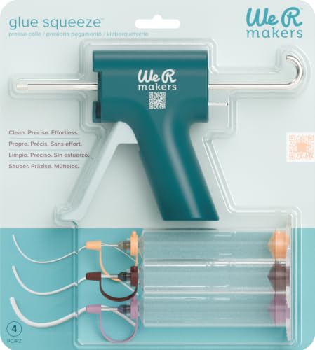 We R Glue Squeeze with Interchangeable Tips - Glue Dispenser with Refillable Syringes, Works with Most Liquid Adhesives - Craft Tool for Paper Crafting, Scrapbooking, and Card Making