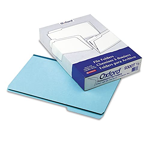 Pendaflex 9300T13 Tab Folders, 1/3 Cut, 9-1/2-Inch H, Legal-Size, 25/BX, Blue