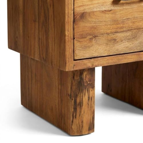 Starlight Canyon Home Solid Acacia Wood Filing Cabinet with Live Edge Drawers, Rustic Vertical File Cabinet for Home Office Storage