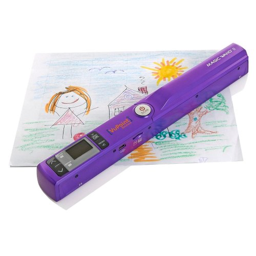 VuPoint Solutions PDS-ST441PU-VP Magic Wand Portable Scanner w/ Preview Display, 900 DPI Resolution, USB 2.0 (Purple)