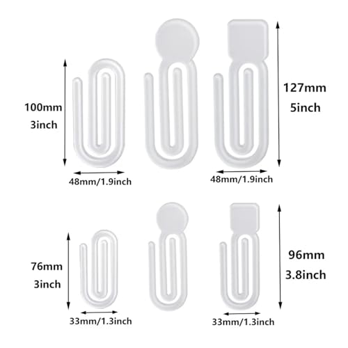 20 Pcs Creative DIY Acrylic Paper Clips Sublimation Blanks Clip for Heat Press Printing(127x48mm Square Top)
