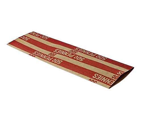 J Mark 1000 Penny Coin Roll Wrappers, Made in USA, J Mark Coin Deposit Slip, Flat Coin Rollers