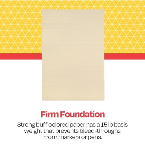 School Smart Jumbo Manila Tag Ruled Chart Paper, 36 x 24 Inches, Pack of 100 - 006435