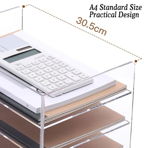 File Classification Organizer, 3/4/5 Layer Desktop File Organizer, Paper Sorter, Desktop Student Bookshelf, Paper Locker for Home, Classroom, Office, School(5tier)