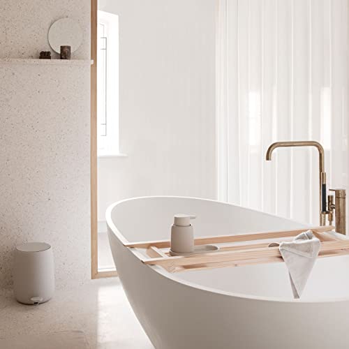 blomus SONO Bathroom Step Trash Can, Tan, 1.2 Gallon
