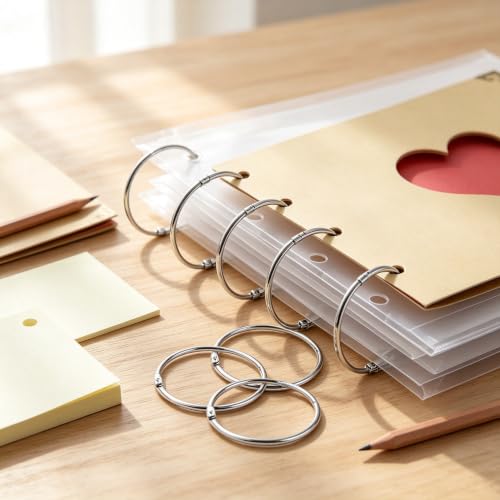 50 Pack 3"Binder Rings,Heavy Duty Loose Leaf Metal Rings for Crafts,
