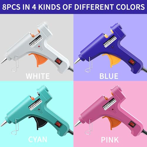 Mini Hot Glue Gun Set for Class Project, Small Glue Gun Hot Melt Arts Craft DIY Glue Gun for Crafts School DIY Arts Home Quick Repairs (Multicolored 8 Pieces)