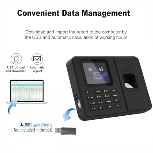 Rabitpos Time Clocks for Employees Small Business, Fingerprint + PIN