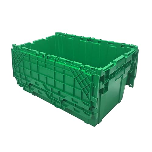UBOXES UOFFICE Storage Packing Crates, 5 Pack Green Totes 27" x 17" x 12", Plastic Storage Crates, Green Crates, Crates For Packing & Storage, Moving Storage Crates, Plastic Crates With Lids