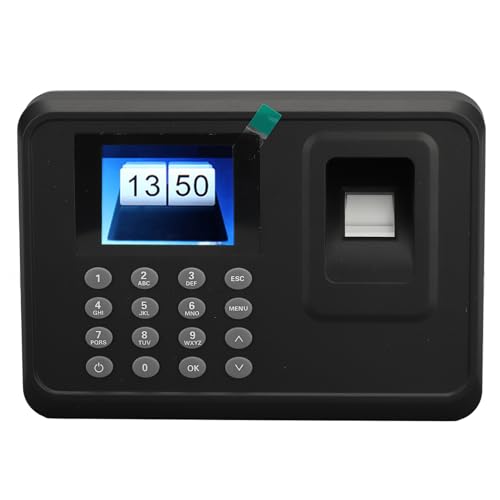 Depisuta Fingerprint Time Clock, 2.4 Inch TFT Color Screen Fingerprint Password Attendance Machine with 1000 Fingerprints 60000 Record Capacity USB 2.0 Punching in One for Employees