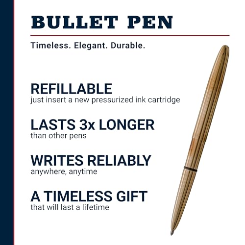 Fisher Space Pen Brass Alloy Pressurized Ballpoint Bullet Pen, Gift Box