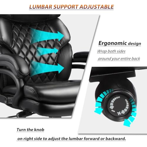 Qusaphy 800lbs Big and Tall Office Chair for Heavy People Executive Office Chair 360 Swivel Computer Desk Chair with Heavy Duty Casters Large Size Home Office Chairs