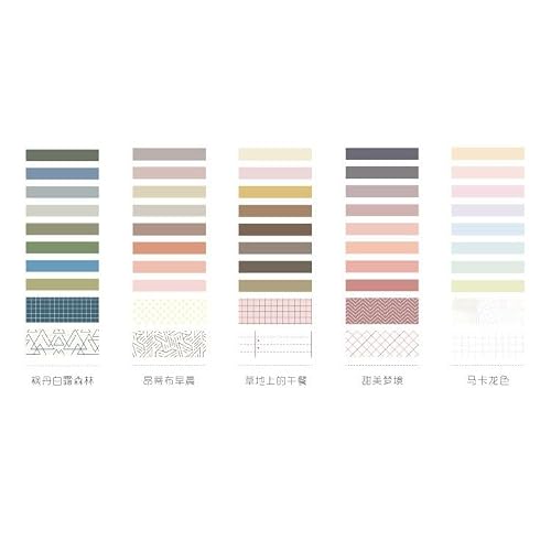 UOHLCX Retro Series Cute Masking Washi Tape Set Journal Supplies Paper Stationary(D)