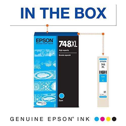 Epson 748XL Genuine High Capacity Cyan Ink Cartridge T748XL220