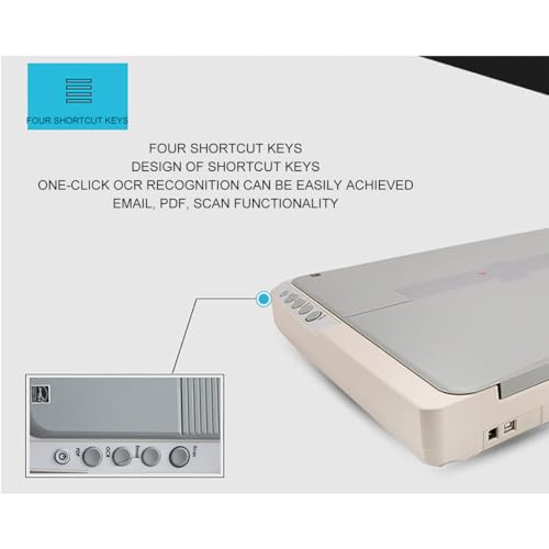 HD Color A3 Flatbed Scanner, 1200 DPI Resolution Large Format Flatbed Scanner, OCR Text Recognition/Scan Multi-Page PDF Directly, for School Office Home