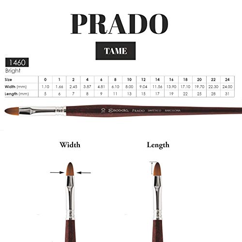 Escoda Prado Series Watercolor & Acrylic Paint Brush, Bright, Size 16